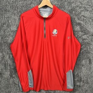 Under Armour Pullover Men's 2XL Red 1/4 Zip Long Sleeve Golf Ryder Cup